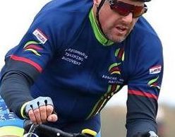 ABR cyclist during a crit race.