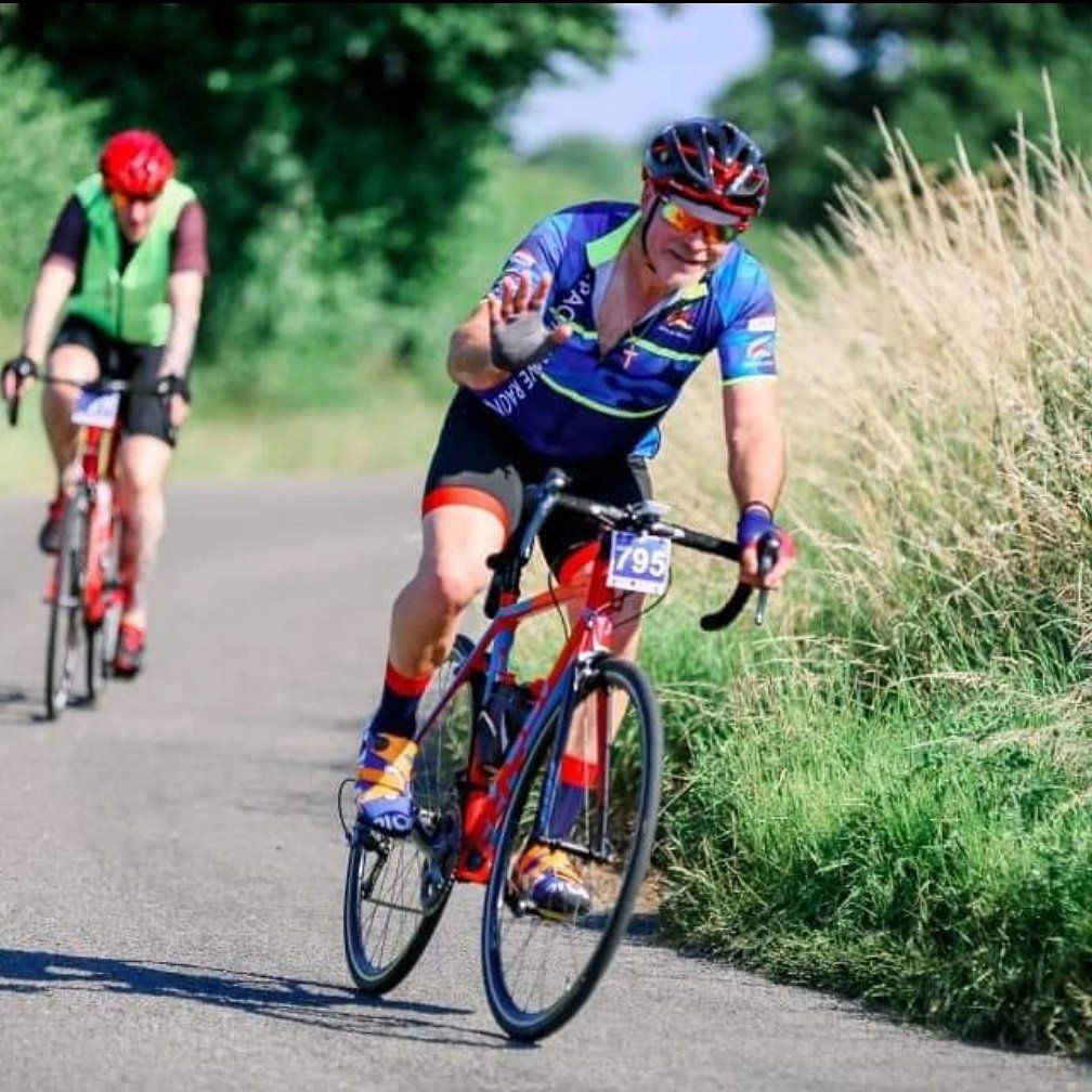 Apache Brave Racing cyclist at a sportive event
