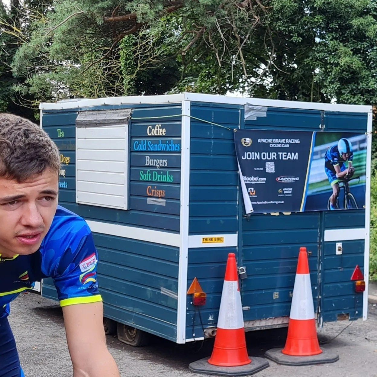 Apache Brave Racing cyclist warming up