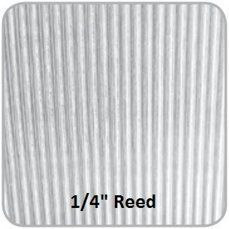 A close up of a piece of white corrugated metal.