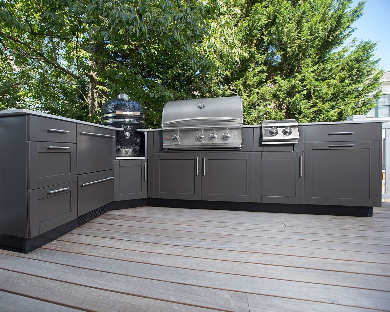 Danver Key West Cabinetry Outdoor Kitchen Blaze Grill and Side Burner