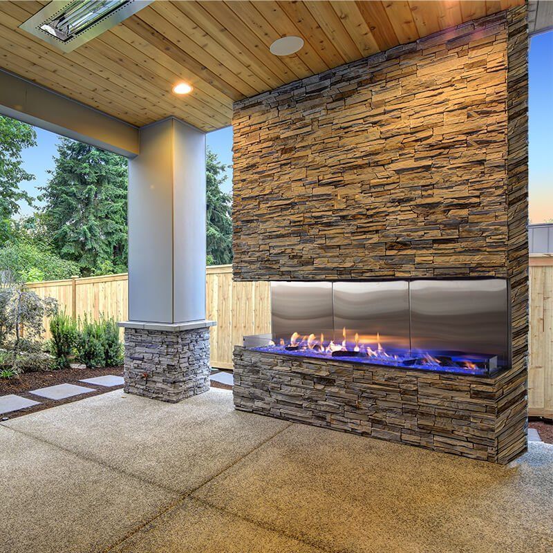 Flare - Double Corner Outdoor Fireplace
