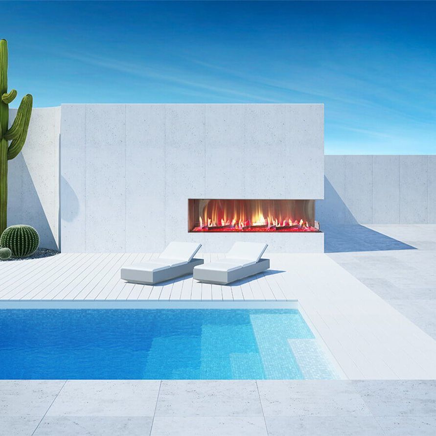 Flare - Right Corner Outdoor Fireplace
