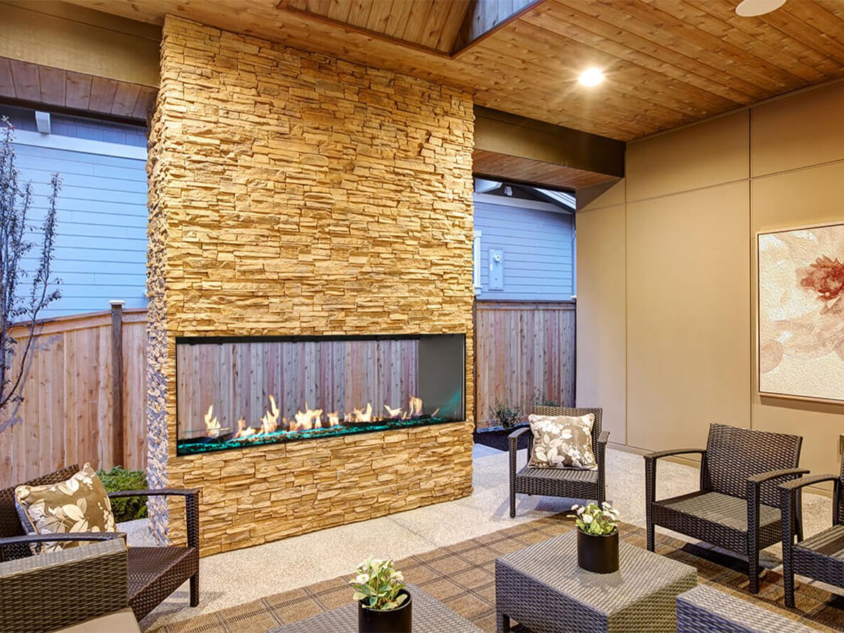 FLARE Outdoor See Thru Gas Fireplace