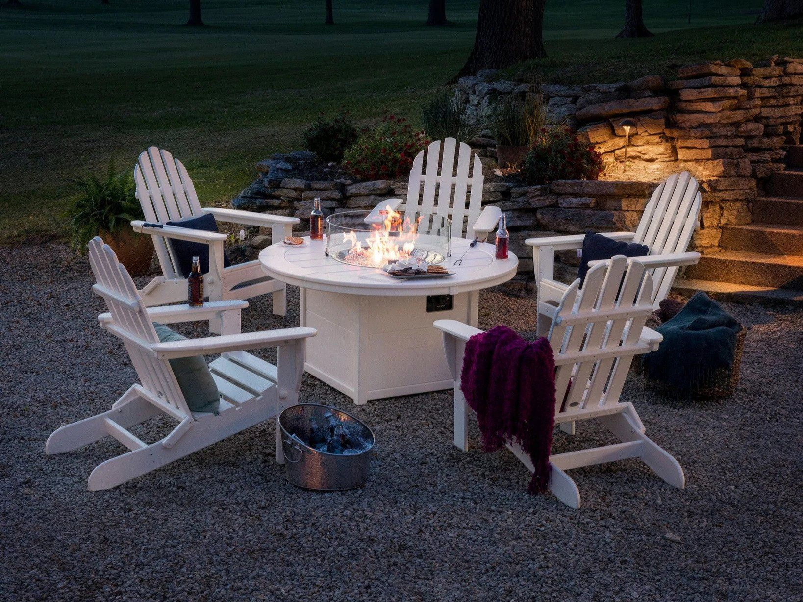 POLYWOOD Round Fire Pit Table