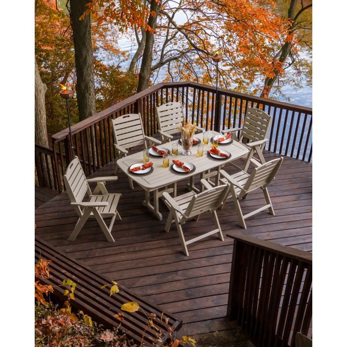 POLYWOOD Sand Nautical 7-Piece Dining Set