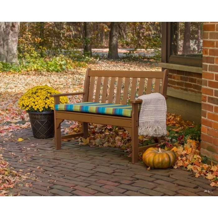 POLYWOOD Teak Vineyard Bench 48 in