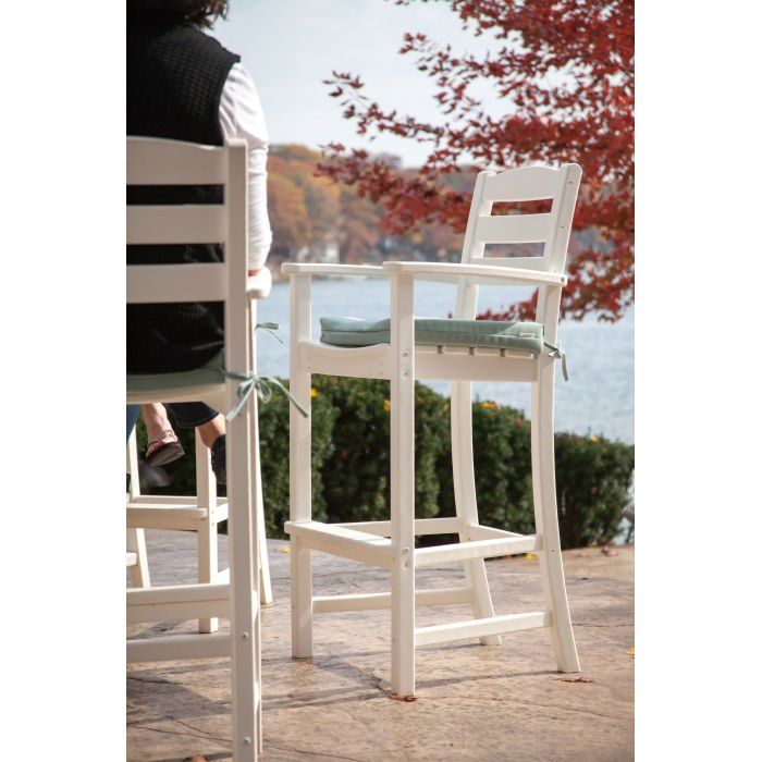 POLYWOOD White La Casa Cafe Bar Arm Chair