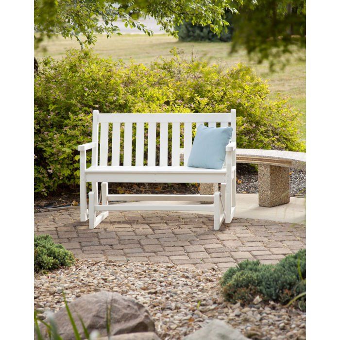 POLYWOOD White Traditional Garden Glider 48 in
