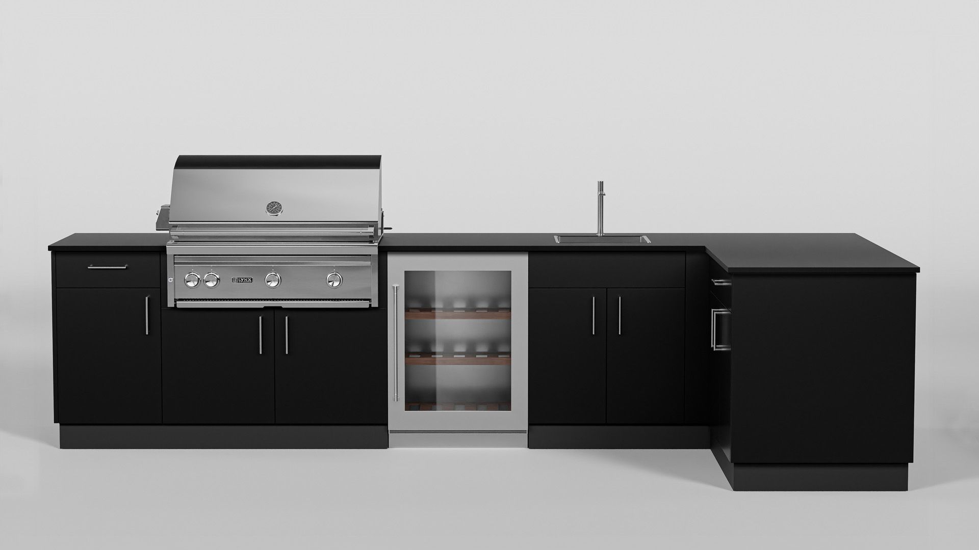 Danver Trex Alcove Outdoor Kitchen in Midnight Matte