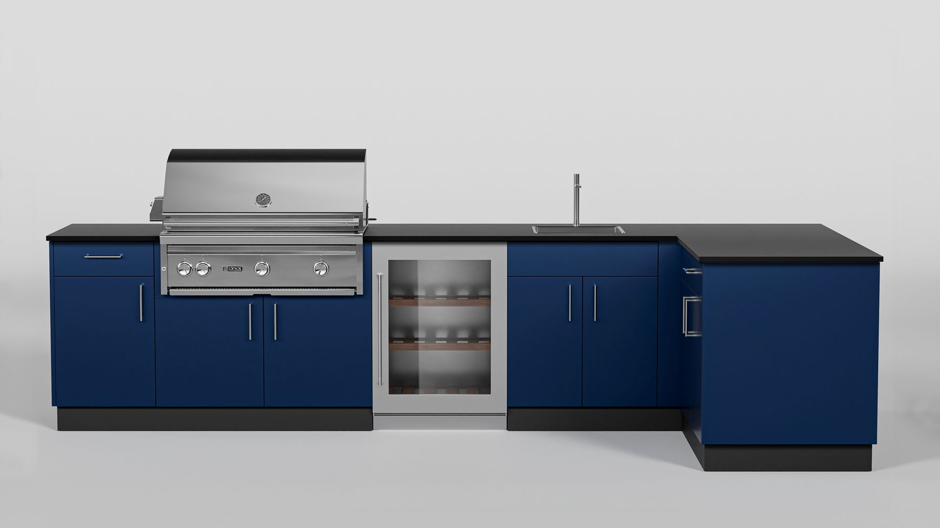 Danver Trex Alcove Outdoor Kitchen in Pearl Night Blue