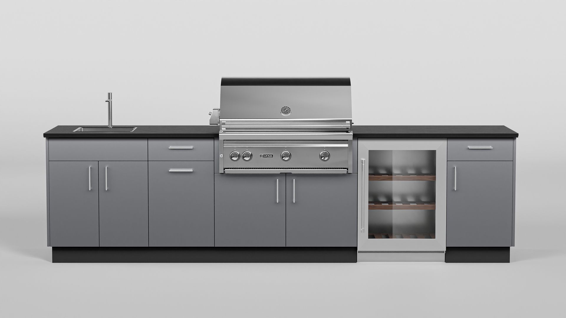 Trex Ready Outdoor Kitchen with fridge and sink