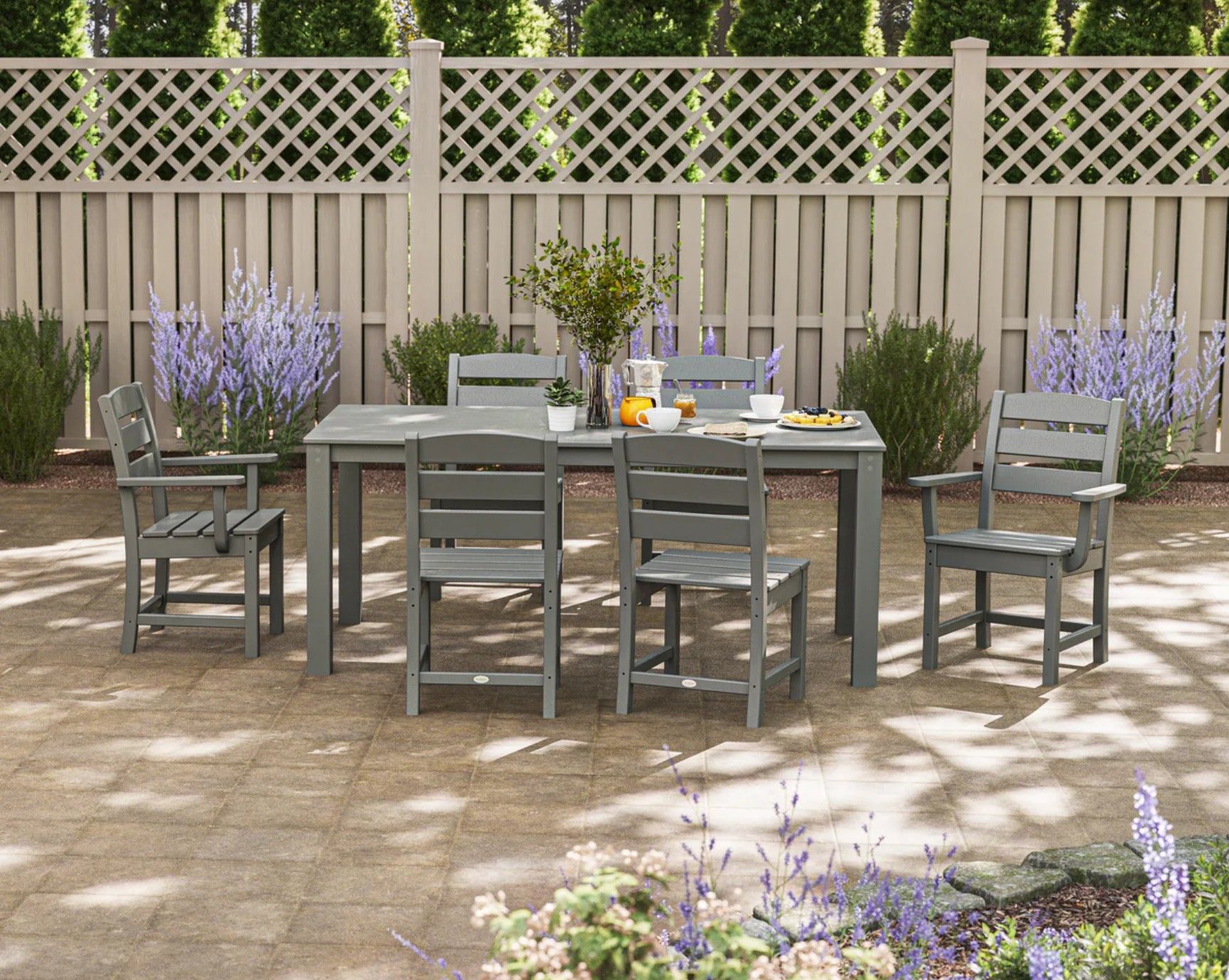 POLYWOOD Parsons Dining Table with La Casa Cafe Chairs