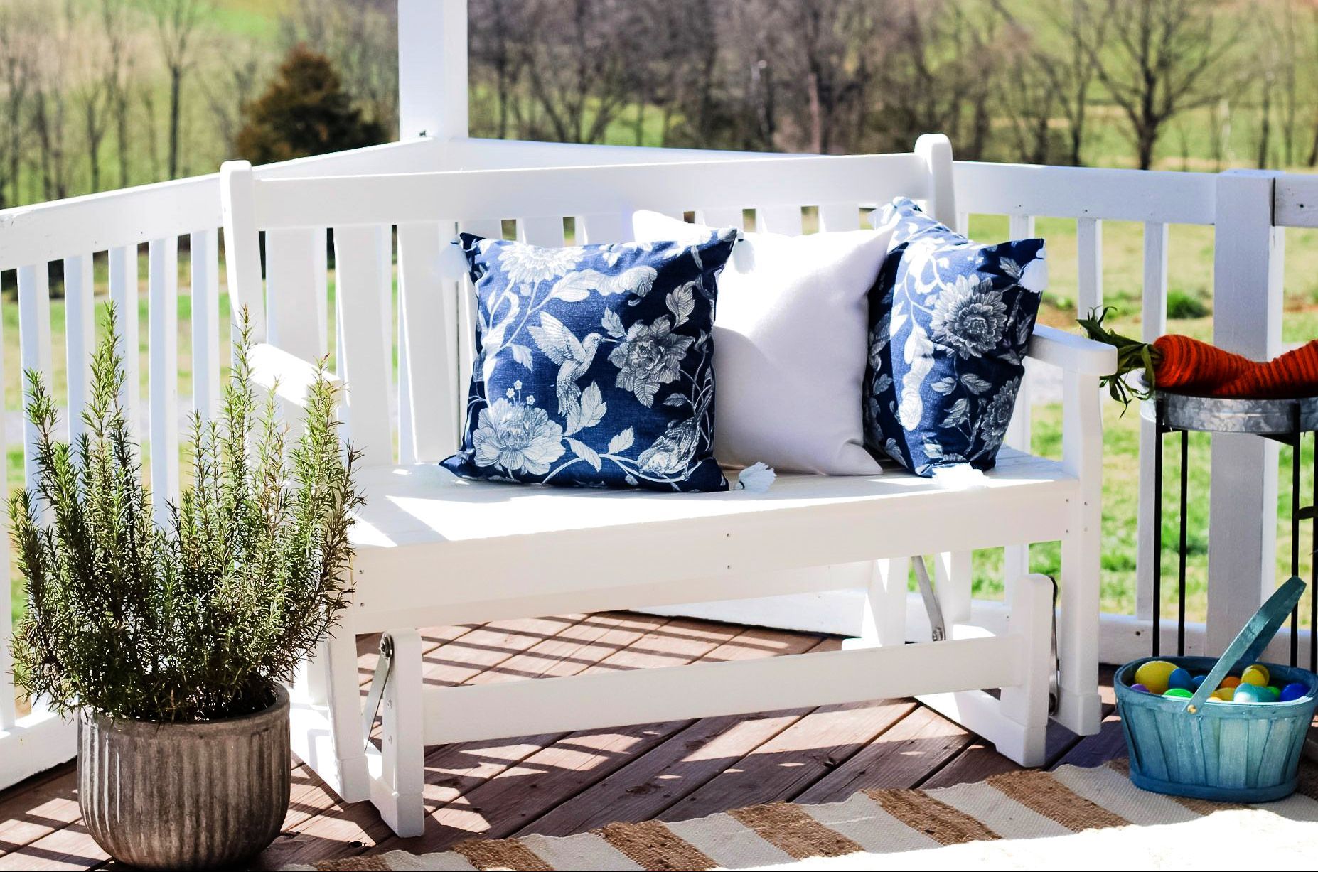 Polywood outdoor glider bench