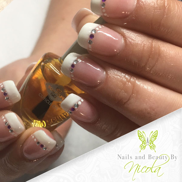 French Manicure With Nail Art