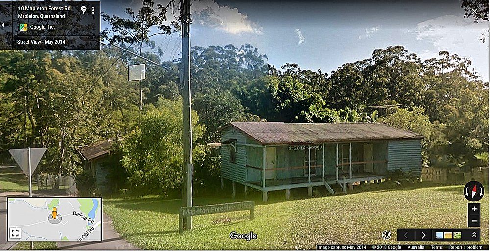 A May 2014 Google Street View of the old Forestry Office. The Barracks Building is in the foreground. Photo