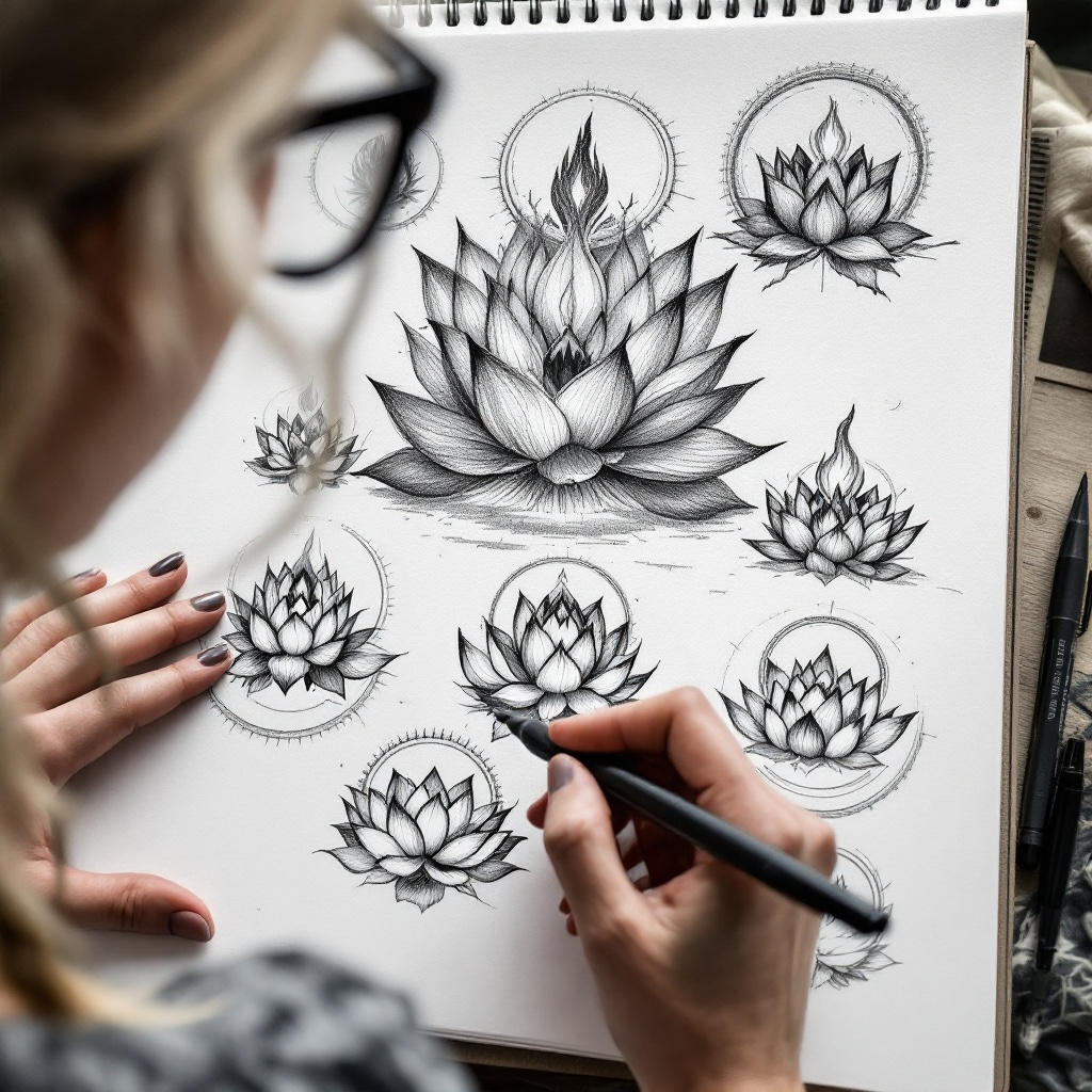 Su from Eldara hand-drawing the Eldara logo in the studio—created with intention, presence and spiritual meaning at the heart of the brand.