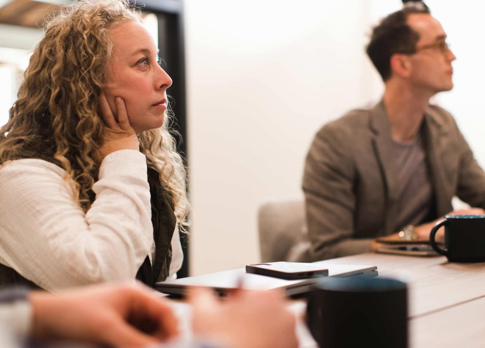 Woman working at desk at home