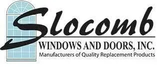 The logo for slocomb windows and doors , inc . manufacturers of quality replacement products.