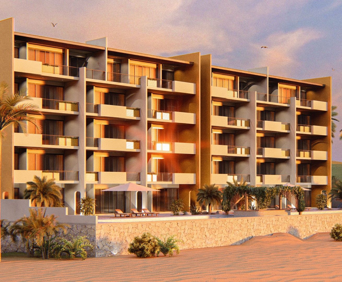 An artist 's impression of a large apartment building