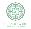 The village west group logo is a compass with the letter w in the center.