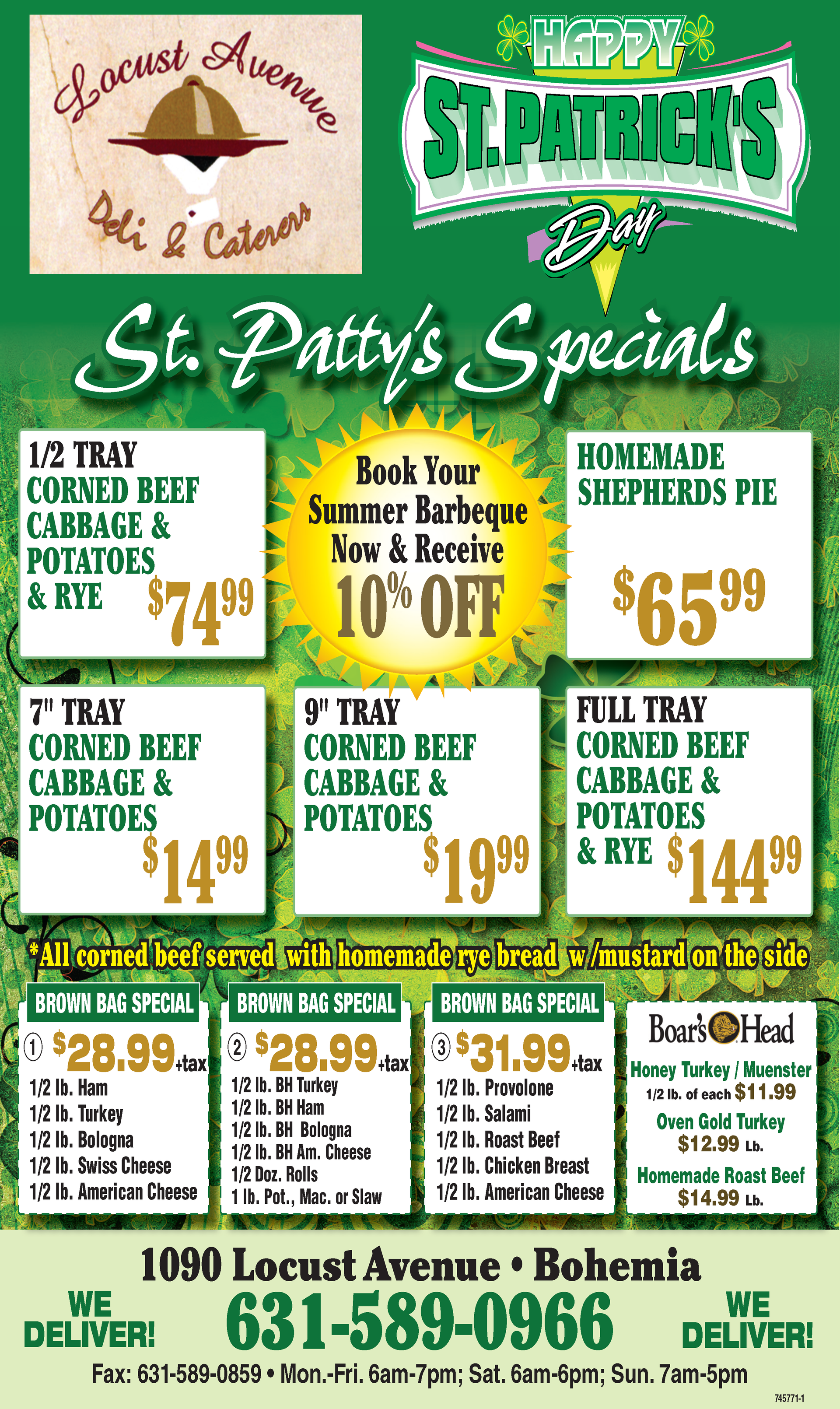 Locust Deli St Pats Specials