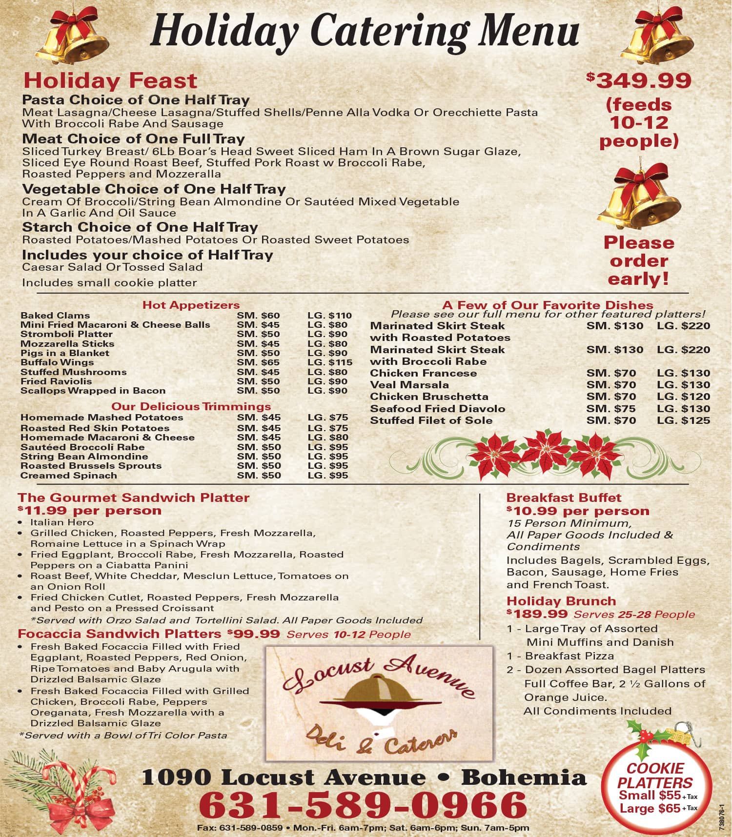 Holiday Catering Menu | Locust Ave Deli