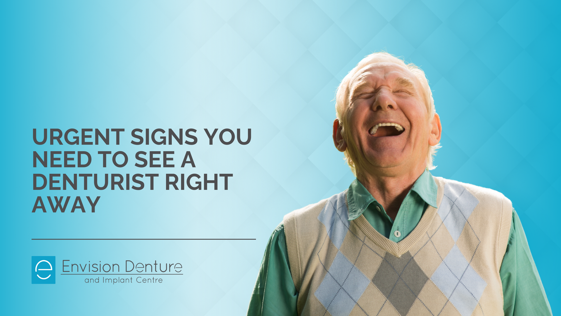 An older man is laughing and looking up at the sky.