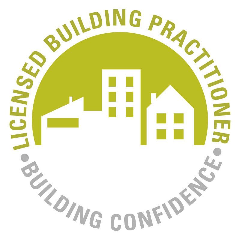 The logo for licensed building practitioner building confidence