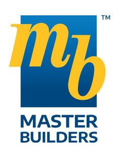 A blue and yellow logo for master builders