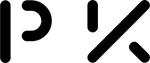 Black logo with an 