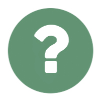 White question mark icon on a green circle.