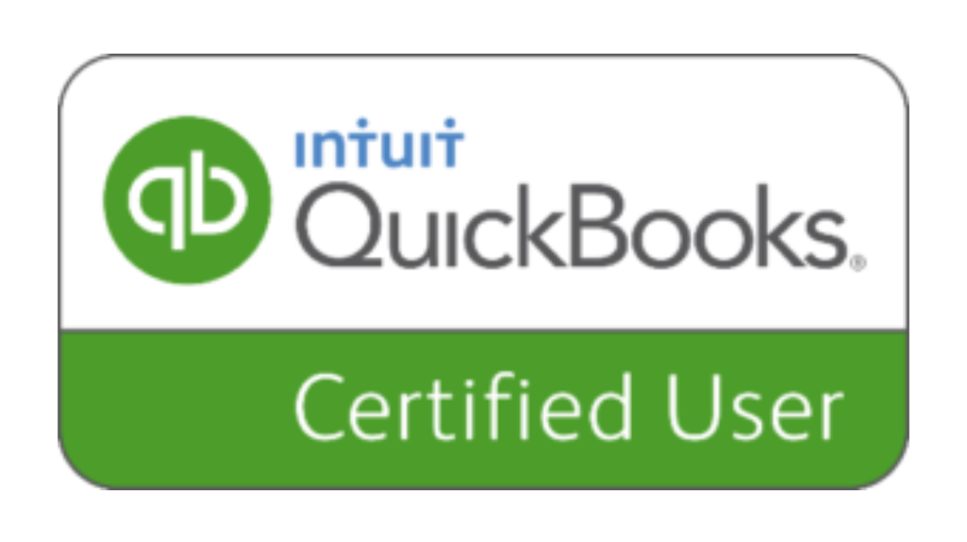 QuickBooks Certified User logo: green and white rectangle with the Intuit QuickBooks logo and