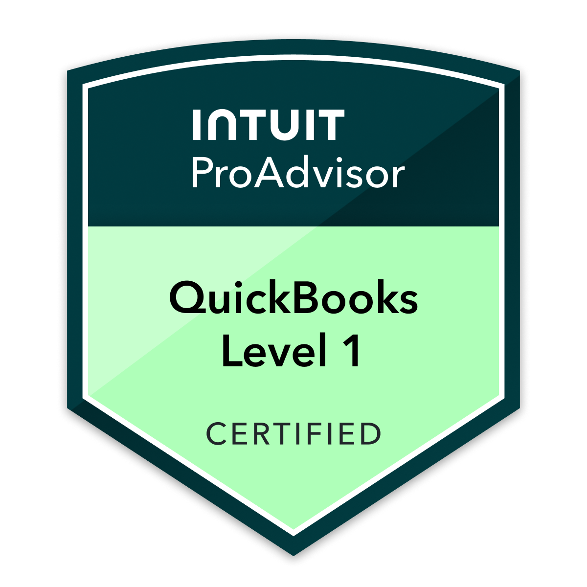 QuickBooks Certified User logo: green and white rectangle with the Intuit QuickBooks logo and 
