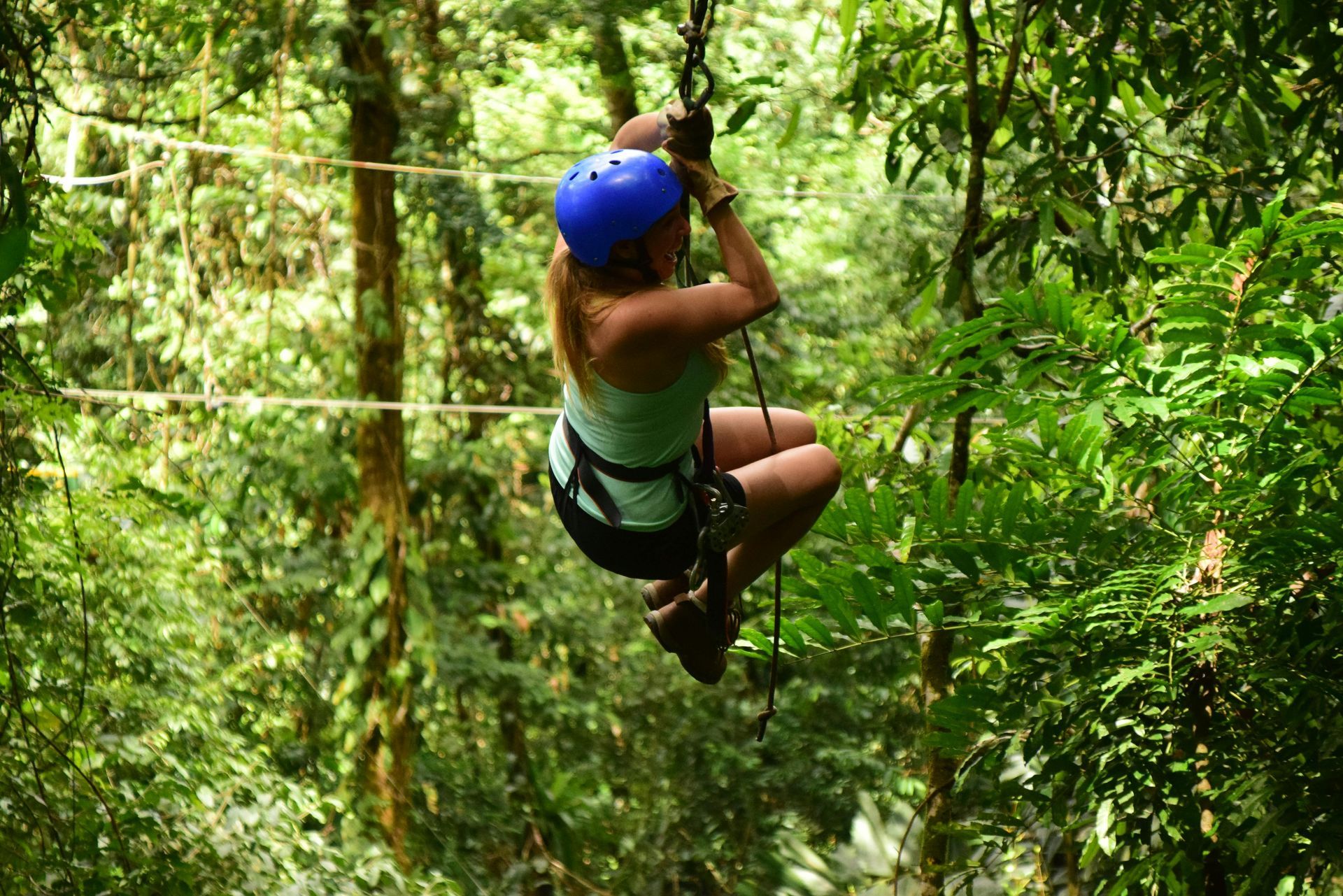 Zipline adventure tour in Costa Rica tropical rainforest