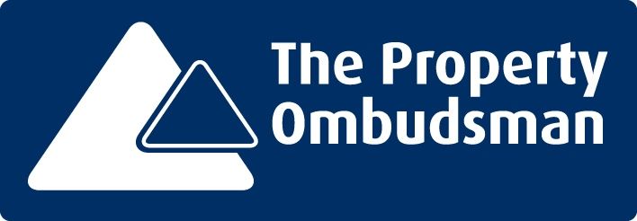 The Property Ombudsman logo: white triangles overlaid on dark blue background, with white text.