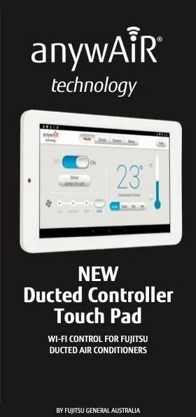 An Advertisement For A New Ducted Controller Touch Pad — Marty Nelson Refrigeration & Air Conditioning In Dubbo, NSW