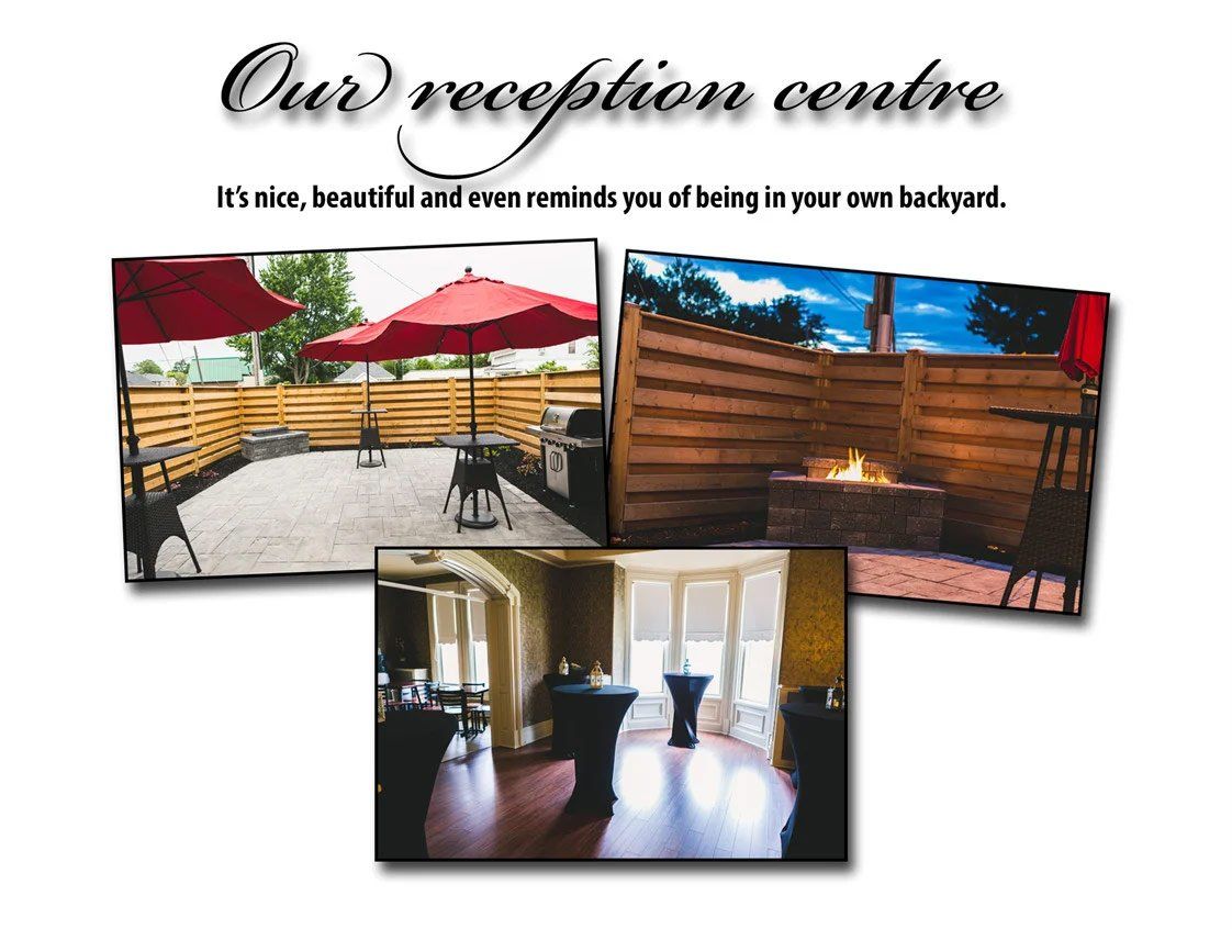 Our reception center: it's nice, beautiful, and even reminds you of being in your own backyard