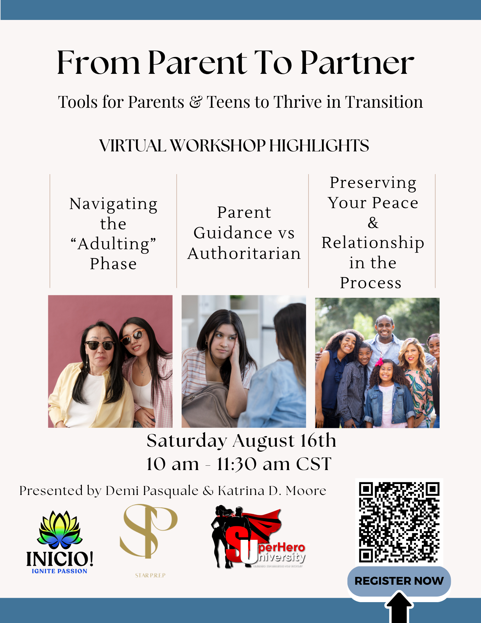 Promotional poster for a virtual workshop titled 
