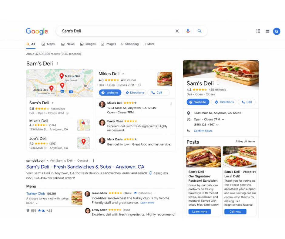 Google search results page for 