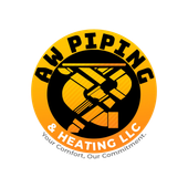 A logo for aw piping and heating llc