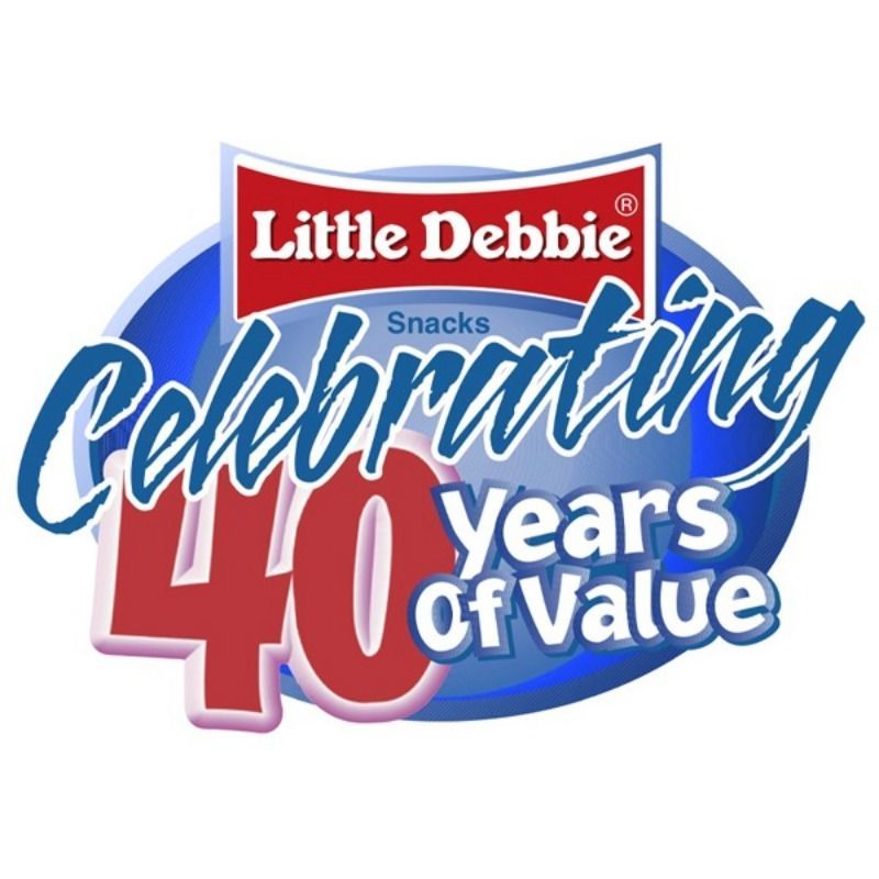 A logo for little debbie snacks celebrating 40 years of value