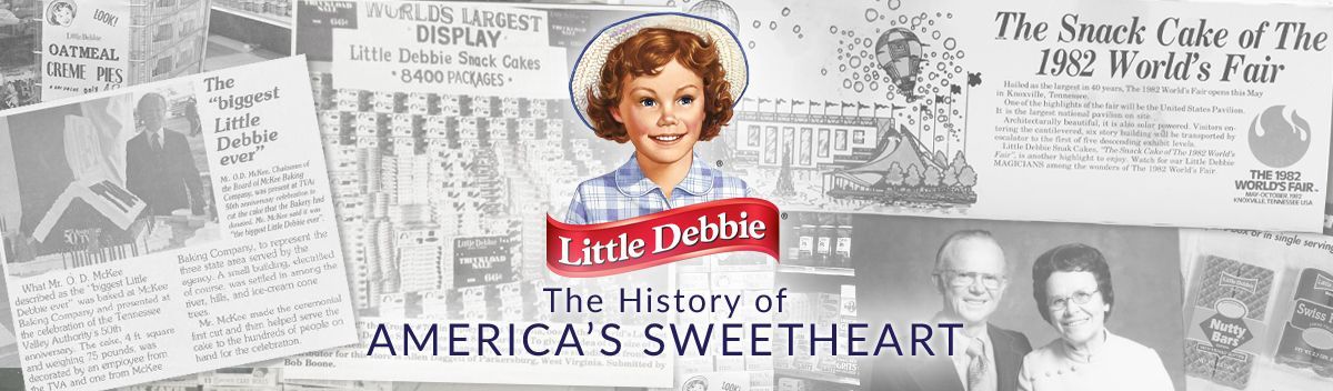 A collage of newspaper articles about little debbie