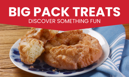 old fashioned donuts on light blue plate. Text is 