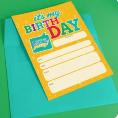 A birthday invitation that says it 's my birth day