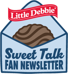 A logo for little debbie sweet talk fan newsletter