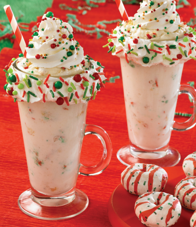 christmas mini donut milkshakes