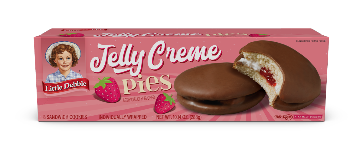 A box of jelly creme pies with strawberry filling.