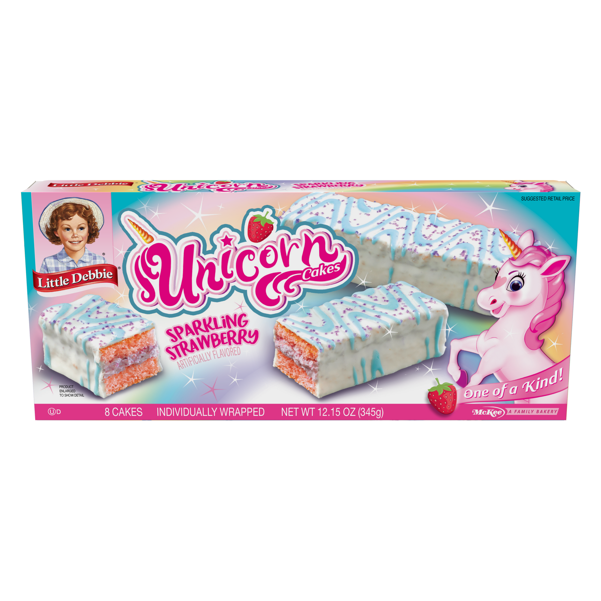 carton of little debbie unicorn cakes