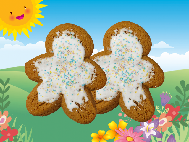 two spring gingerbread cookies